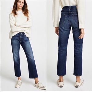 AG Adriano Goldschmied Women's High Rise Jeans in Dark Blue